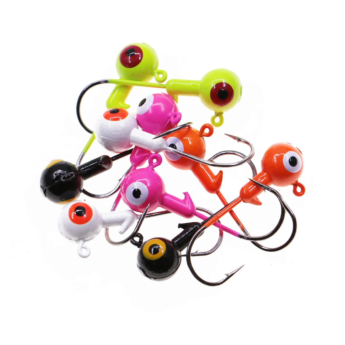Temorah Fishing Lures Jig HeadsBall Heads 1/32oz-1/2ozSharp Fishing Hooks for Freshwater or Saltwater (Assorted 1/32OZ 50PCS)