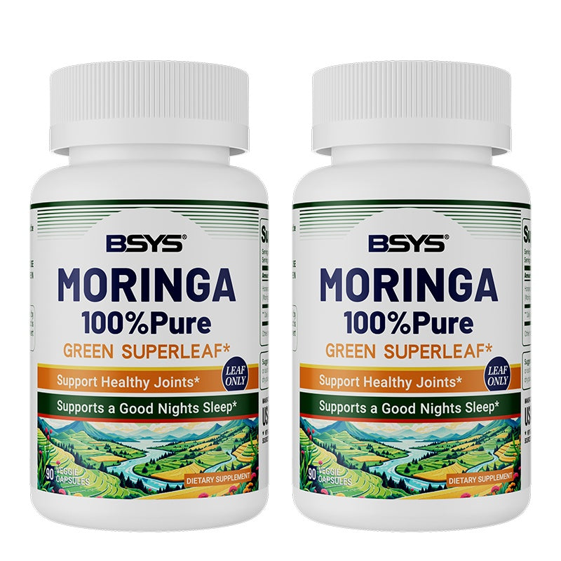 BSYS Moringa Capsules Antioxidant & Anti-Inflammatory Support Blood Sugar Health Aid Cholesterol Balance Formula Heart Wellness Support Immune Boost & Natural Defense Daily Superfood Suppl