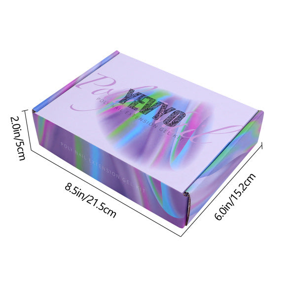 6 PCS Polygel Nail Kits With UV Light, Sliding Solution, Top Primer, Builder Nail Art Tools