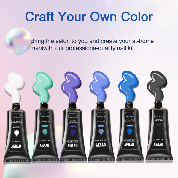 6 PCS Polygel Nail Kits With UV Light, Sliding Solution, Top Primer, Builder Nail Art Tools