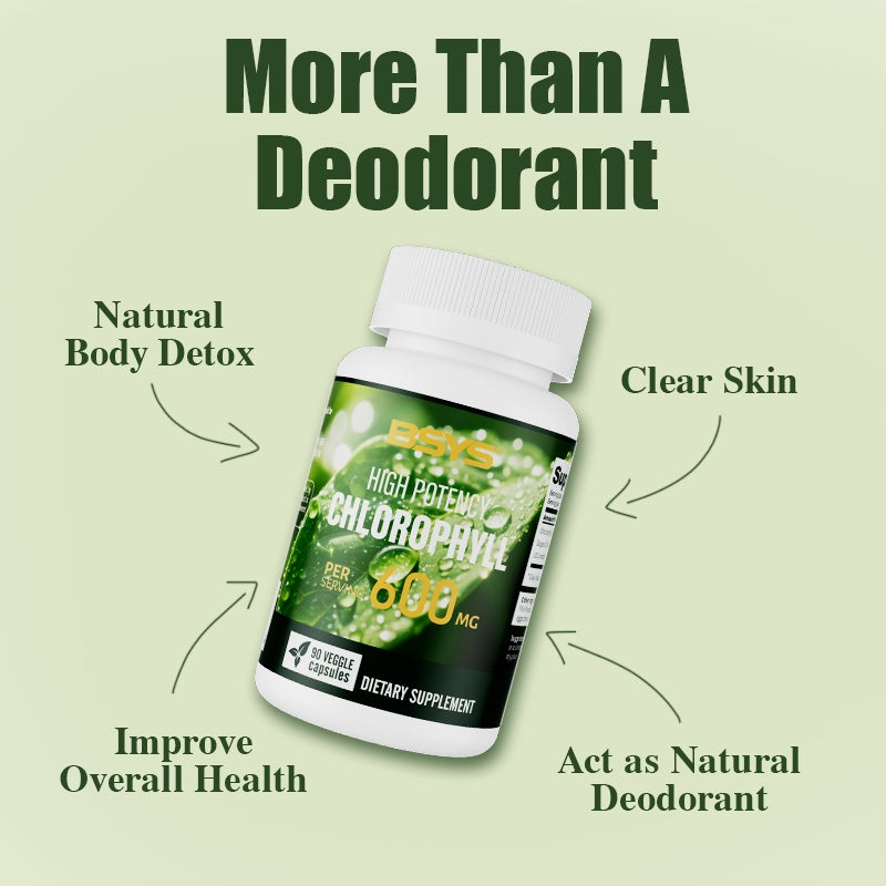 BSYS Chlorophyll Capsules Fat Metabolism Support Aid Blood Purification & Detox Boost Digestive Health & Constipation Relief Helper Immune System Enhancement Daily Detox & Wellness Supplemen