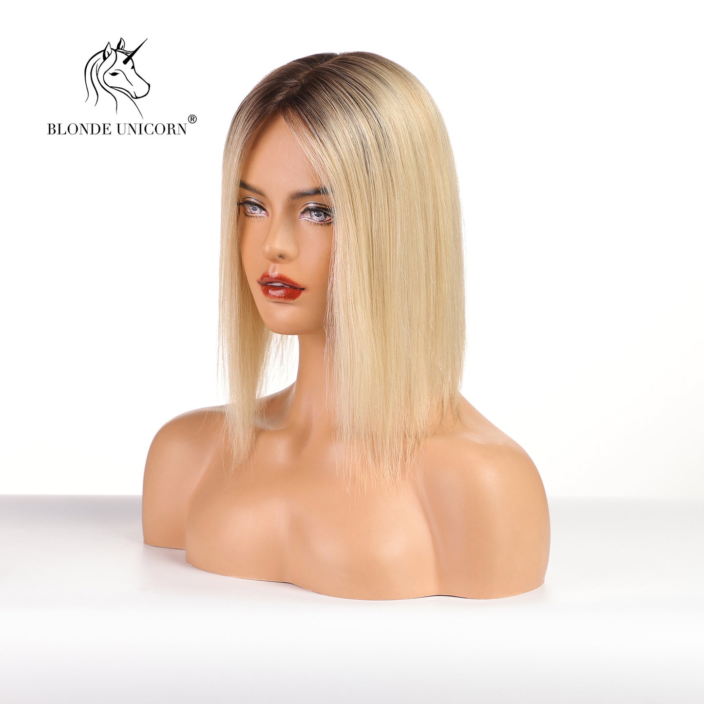Blonde Ombre Bleach Blonde Hand Made Real Human Hair Toppers For Women