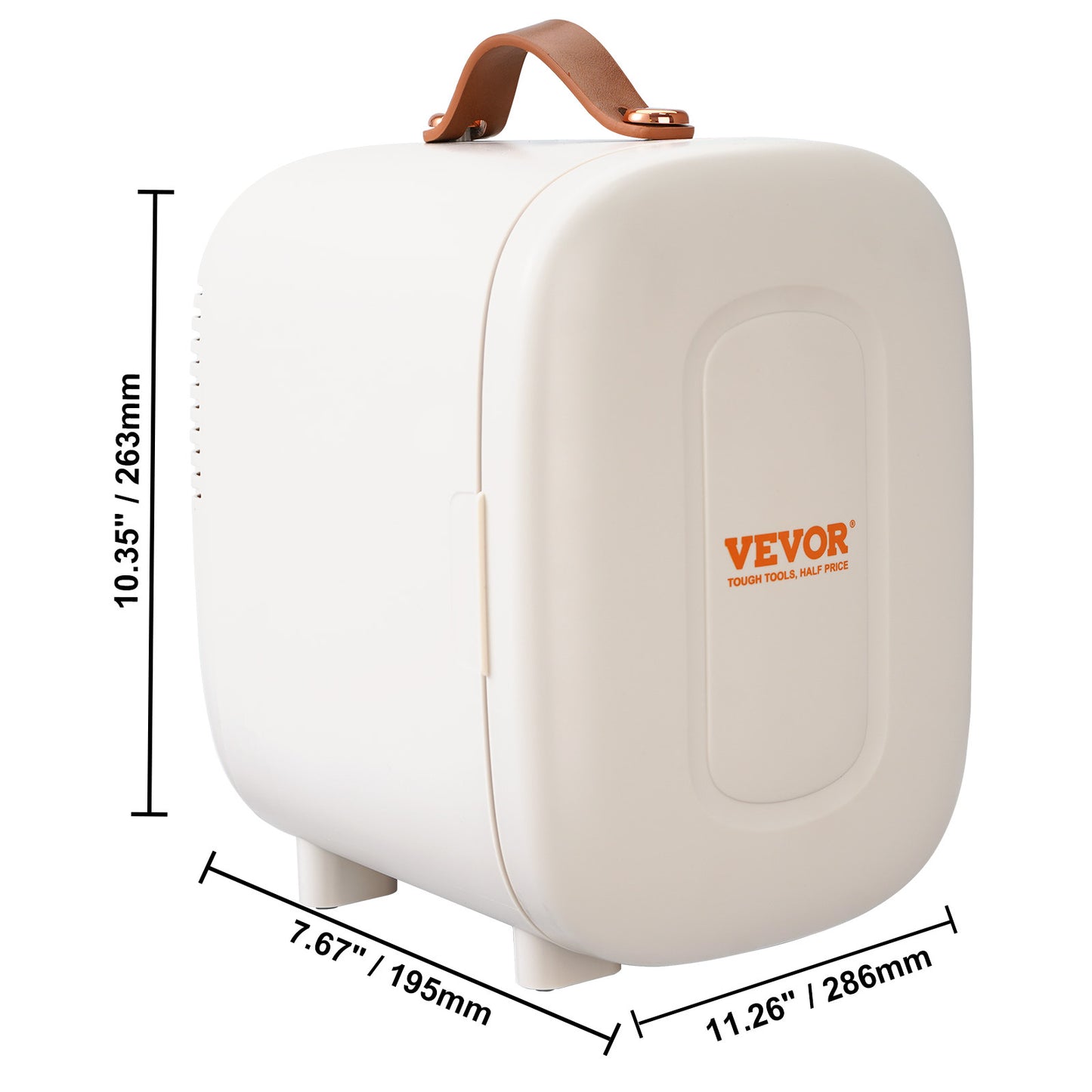 Vevor Mini Skin Care Fridge, 4 L 6 Can Cute Makeup Fridge For Cosmetics Beverage Fruit Milk, AC DC Cooler & Warmer, Mute Tiny Refrigerator For Bedroom Office Dorm Desk Car, ETL Certified, White