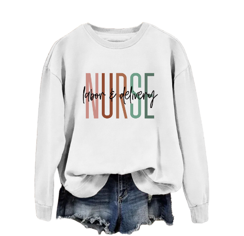 Printed Emergency Room Nurse Sweatshirt - Casual Fit