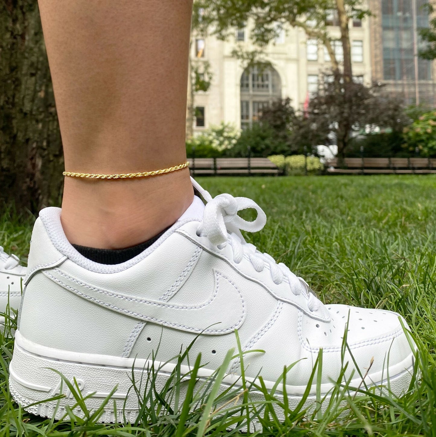 10K Yellow Gold 1.5MM Diamond Cut Rope Chain Anklet - 10" Inch - ITALY 10KT