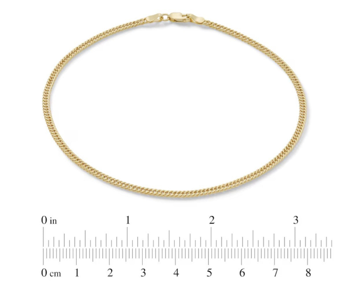 10K Gold Curb Chain Anklet - 10"