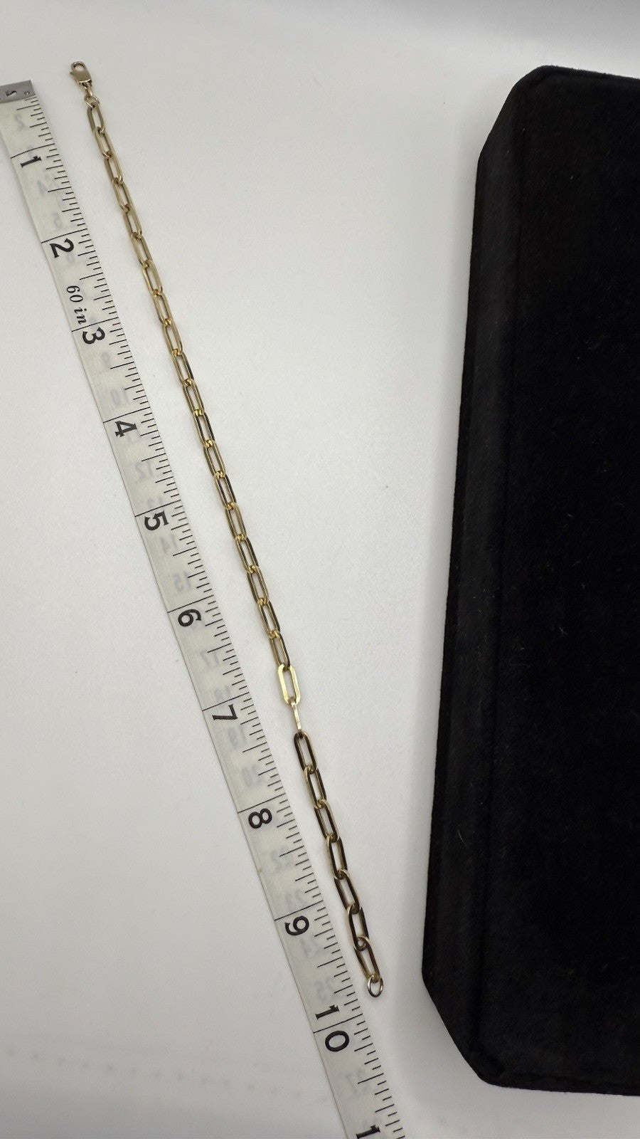 14K Yellow Gold Paperclip Anklet 10” Solid Links