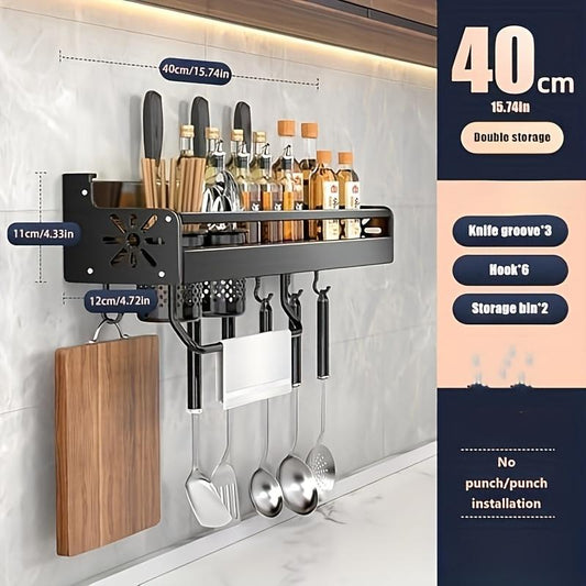 Wall Mounted Cutlery Rack And Camping Kitchen Rack With Spice Rack
