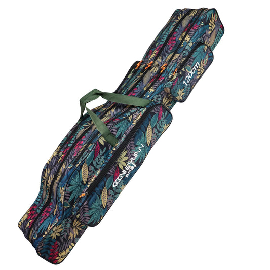 BicycleStore Fishing Rod Case Three Layers Folding Fishing Pole Storage Bags Portable Gear Rods Reel Tackle Tool Gears Organizer Waterproof Camouflage Travel Carry Bag Carrier for Traveling(47inch)