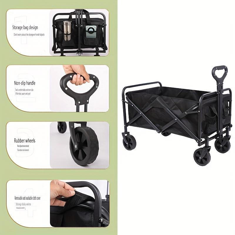 Heavy-duty Folding Multi-functional Camping Trolley - Multi-functional Camping And Beach Trolley - Durable Folding Design, Suitable For Outdoor Adventures, Garden Picnics