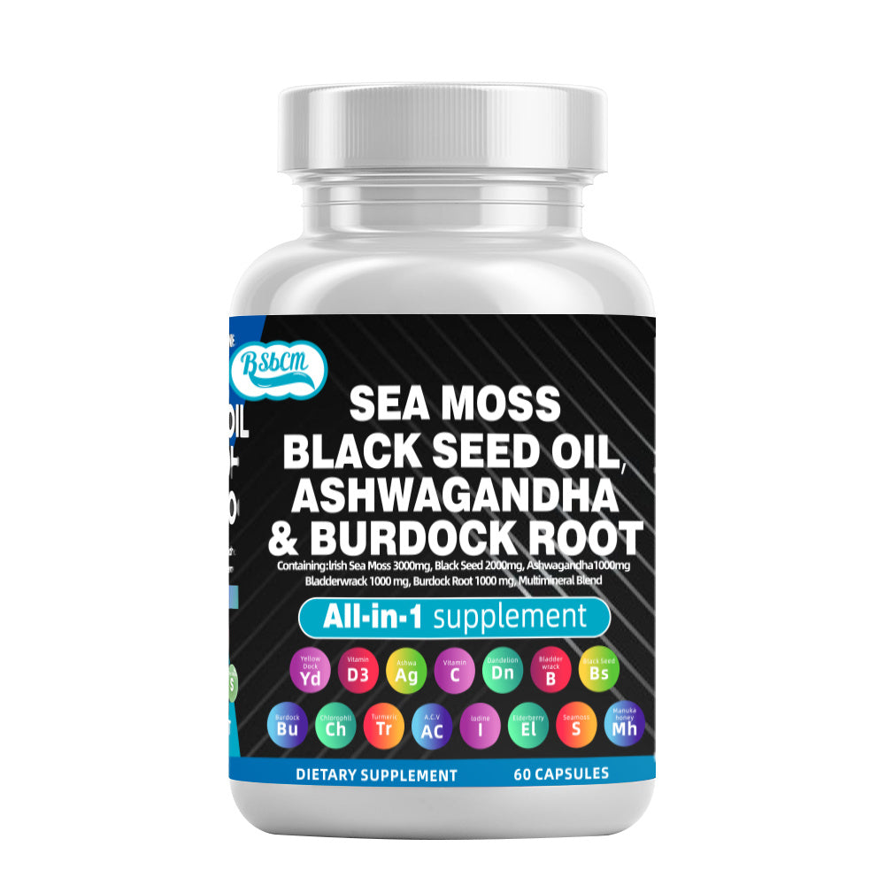 Sea Moss Fitness Burdock Multi-Mineral Vitamin Edible Supplement  Dietary, Healthcare 60 Count