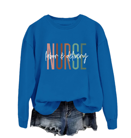 Printed Emergency Room Nurse Sweatshirt - Casual Fit