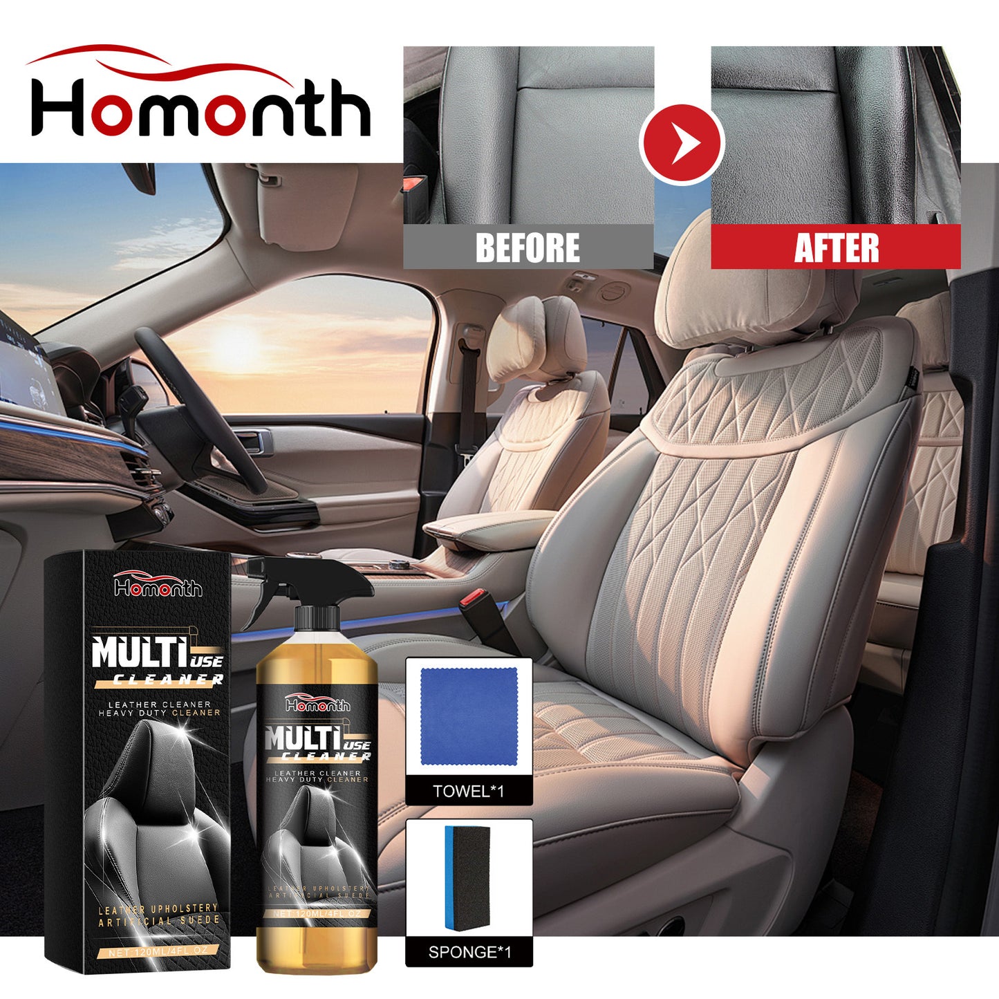 Car Leather Cleaner Set