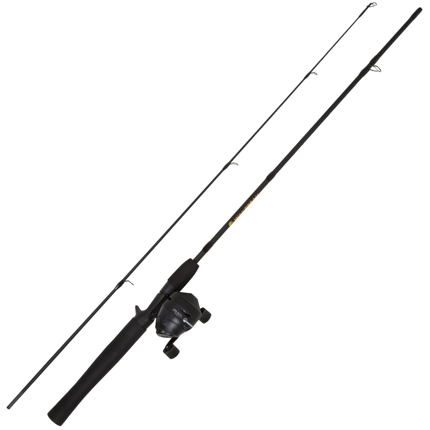 釣り竿 - 5フィート4インチ釣り竿とリールコンボ - ステンレス鋼とグラスファイバーのロッドを備えたスピンキャストリール - Wakeman製釣り具（ブラック）