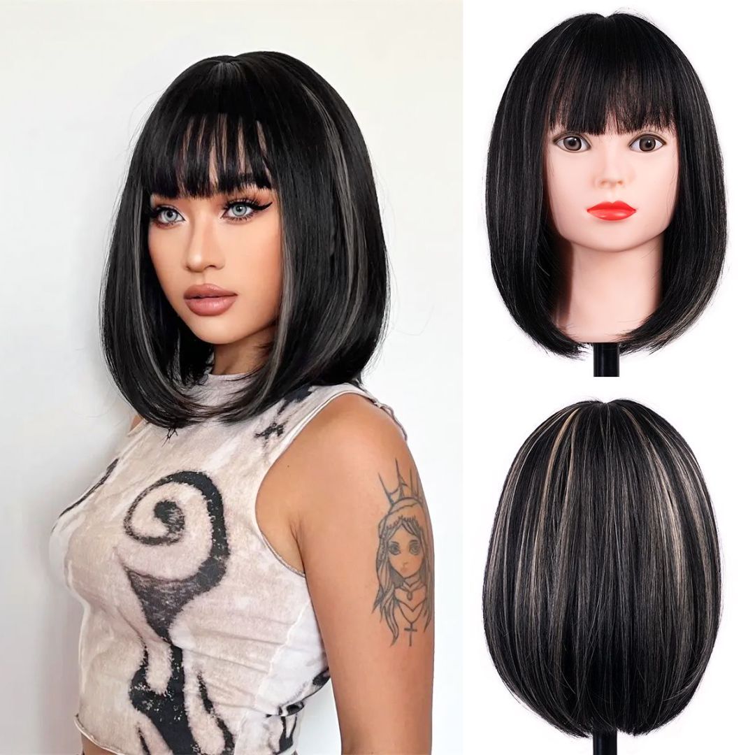 Bald Female Short Hair Hair Loss Confidence - Black Wig