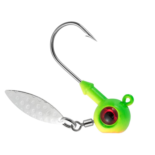Dr.Fish 10パック クラッピーフィッシングジグ スタンドアップラウンドジグヘッド ペイント済み釣りルアー スピナーブレード ウォールアイ バス トラウト ブルーギル 淡水海水 1/8オンス