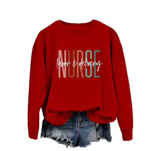 Printed Emergency Room Nurse Sweatshirt - Casual Fit
