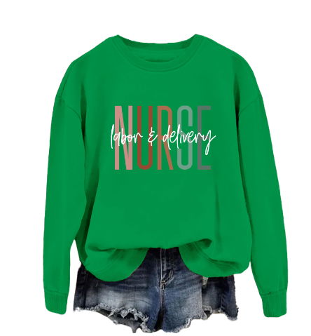 Printed Emergency Room Nurse Sweatshirt - Casual Fit