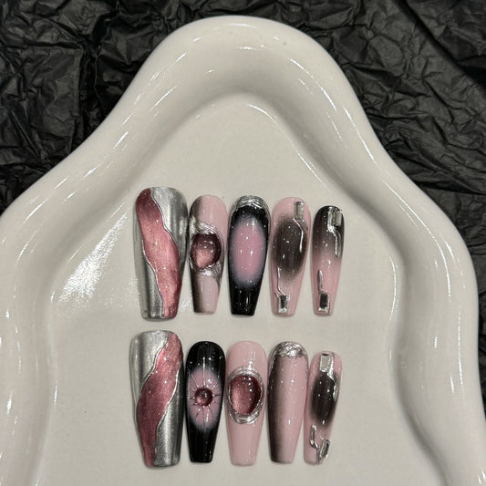 Y2g Black Cool Hot Girl Stickers Wear Nail Tip