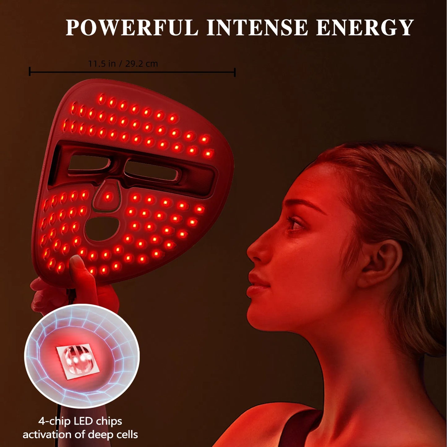 LEDフェイシャルマスク美顔器、自宅や旅行でのスキンケア用赤色光治療マスク