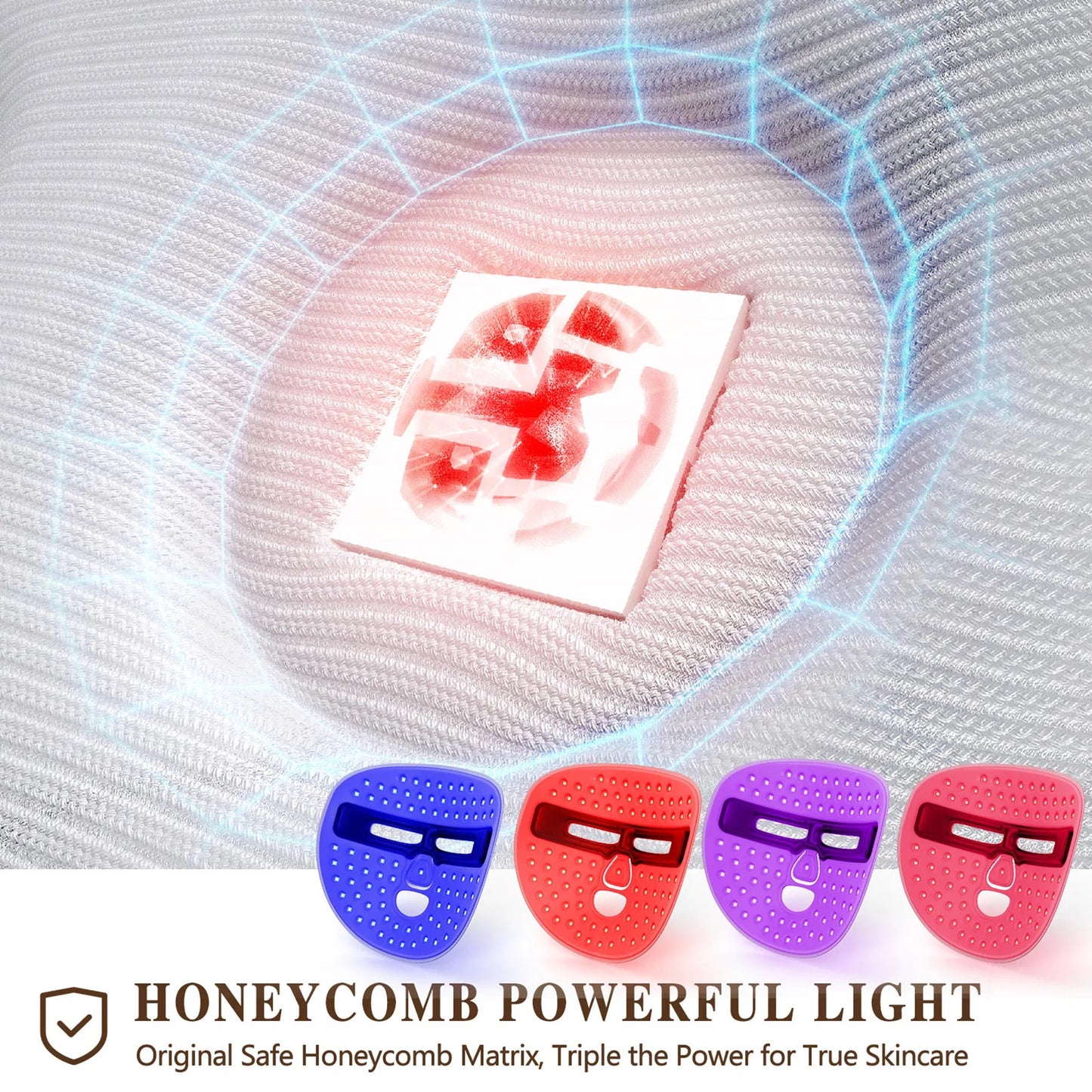 LEDフェイシャルマスク美顔器、自宅や旅行でのスキンケア用赤色光治療マスク