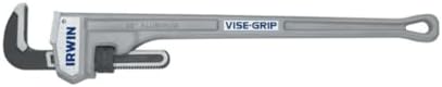 IRWIN VISE-GRIP Tools Cast Aluminum Pipe Wrench, 5-Inch Jaw Capacity, 36-Inch (2074136), Gray