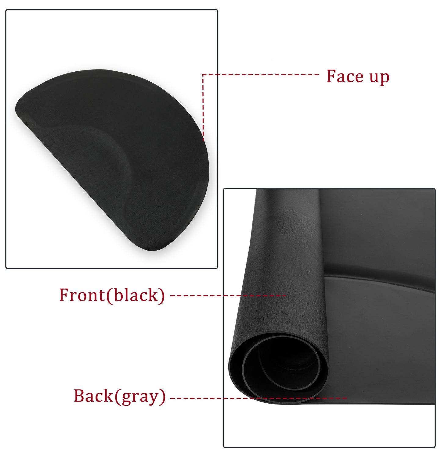 外円、内円、91cm X 137cm X 2.5-5cm、PVC NBR、黒サロンマット
