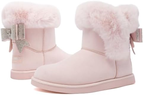 Juicy Couture Women's Slip On Winter Snow Boots Warm & Insulated Fur Lining Comfortable Fashion Booties