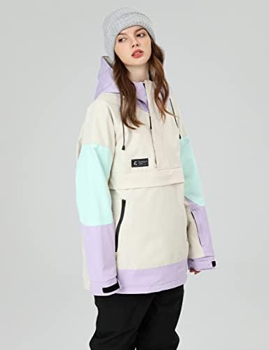 SEARIPE Womens Ski Jacket Mens Snow Jacket Waterproof Winter Snow Coat Couples Pullover Snowboard Hooded