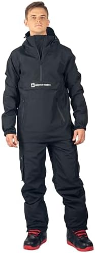 Alpine Swiss Mens Snowboard Jacket 10K Waterproof Hooded Ski Shell Anorak Breathable Windproof Pullover Winter Sport Coat