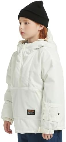 North Peak Kid Pullover Anorak Hooded Ski Jacket Waterproof Windproof Snowboard Jackets Winter Coat