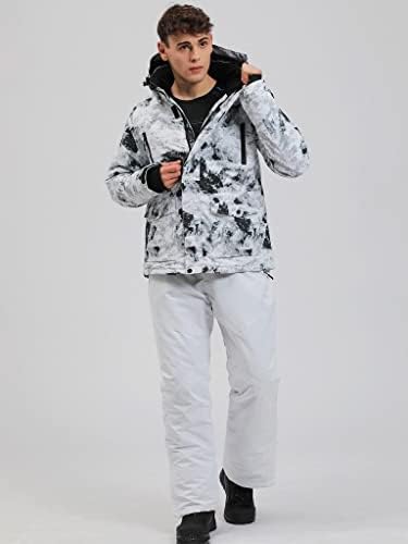 Men's Jacket and Pants Set Insulated Waterproof Waterproof Snowboard Snowsuits for Snow Sport