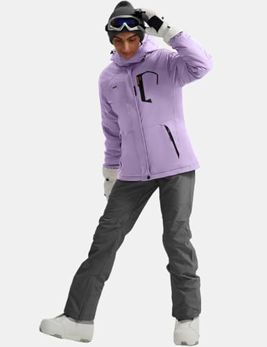 GEMYSE Women's Waterproof Ski Jacket Warm Winter Coat with Detachable Hood