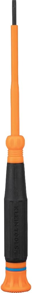 Klein Tools 6243INS Insulated Precision Screwdriver, 3/32-Inch Slotted Mini Electrician Screwdriver, 1000-Volt Cushion-Grip Handle