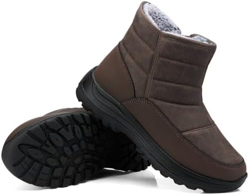 SHIBEVER Women Winter Snow Boots: Waterproof Slip on Fur Warm Ankle Boot