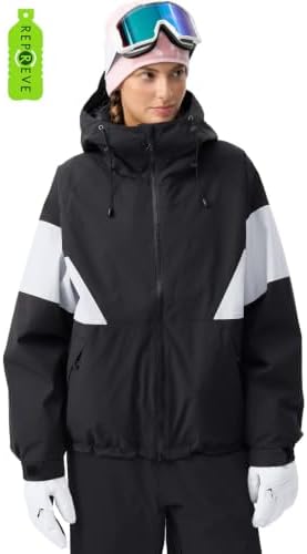 GSOU SNOW Mens Baggy Snowboard Jacket Waterproof Retro Ski Hoodie Insulated