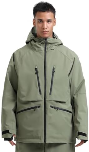 GSOU SNOW Snowboard Jacket Mens Womens Ski Jacket Baggy Snow Hoodie Coat