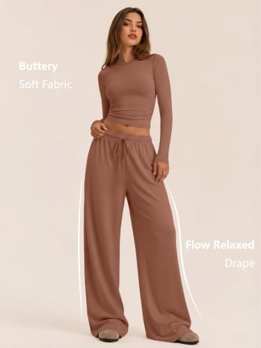 Trendy Queen Women's 2 Piece 2026 Fall Fashion Lounge Set with Pockets