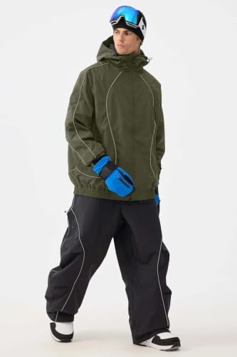 GSOU SNOW Mens Womens Baggy Ski Jacket Waterproof Snowboard Insulated