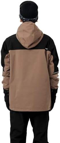 Mens Pullover Snowboard Jacket Waterproof Hooded Insulated Ski Jacket Warm Winter Snow Coat