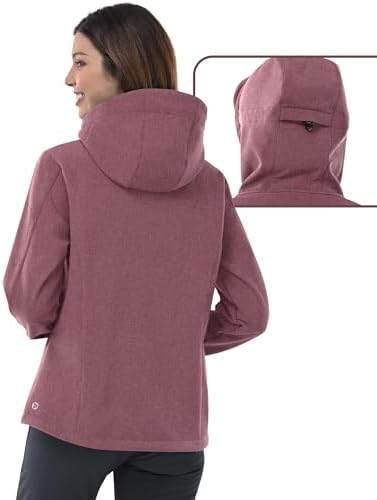 Outdoor Ventures Women's Softshell Jacket Fleece Lined Waterproof Rain Coat
