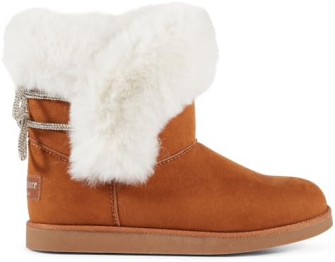 Juicy Couture Women's Slip On Winter Snow Boots Warm & Insulated Fur Lining Comfortable Fashion Booties
