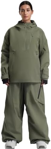 GSOU SNOW Womens Ski Jacket and Pants Set Baggy Snowboard Jacket Snow Suit