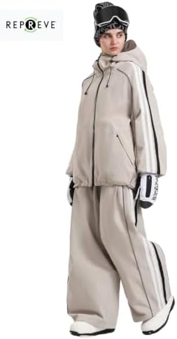 GSOU SNOW Mens Snowboard Jacket Baggy Women Ski Jacket Snow Hooded Coat