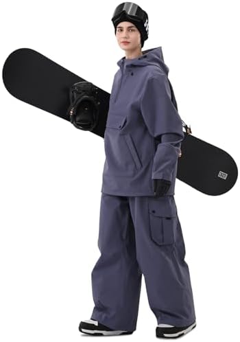 Womens Mens Snowboard Pullover Baggy Ski Hoodie Anorak