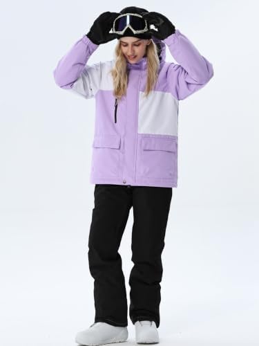 Women's Ski Jackets and Bib Pants Set Windproof Waterproof Insulated Snowsuit