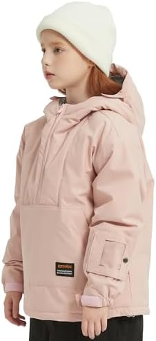North Peak Kid Pullover Anorak Hooded Ski Jacket Waterproof Windproof Snowboard Jackets Winter Coat