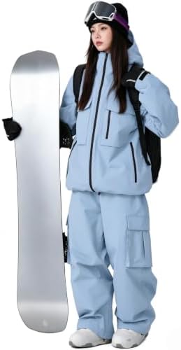 Women's Snow Snowboard Suits Insulated Snowsuits Baggy Ski Jacket and Pants