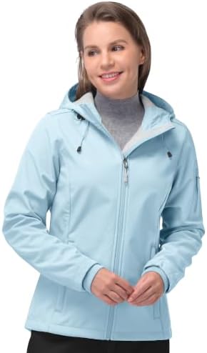 33,000ft Women's Softshell Jacket Waterproof Hooded Fleece Lined Rain Coat