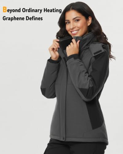 Wulcea Graphene Heated Jacket For Women 12V 18400mAh Fast Charge With Large Capacity